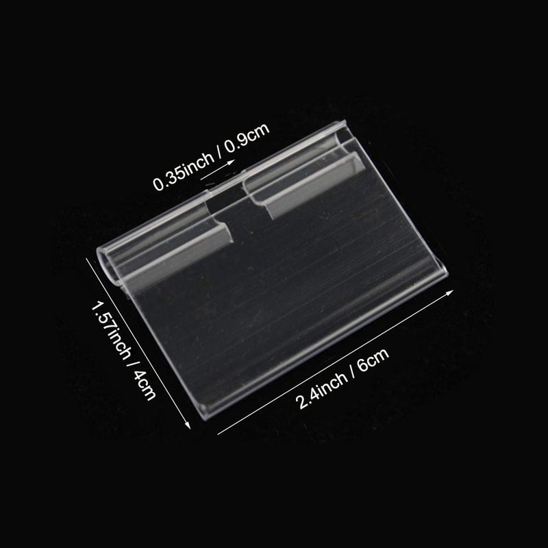 IRCHLYN Plastic Label Holder Clear Tag Merchandise Sign Display Holder for Supermarket Shop IRCHLYN 80 Pcs (6cm x 4cm) - Image 2